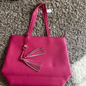 NWT Charming Charlie pink tote bag